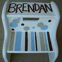 Polka Dot Stripe Themed Stepstools from Painted Jewels ... click to enlarge